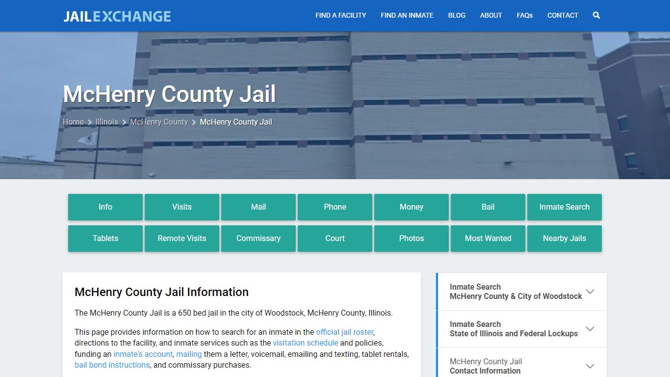 McHenry County Jail, IL Inmate Search, Information