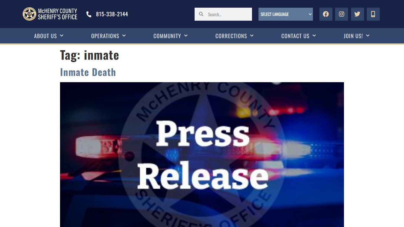 inmate - McHenry County Sheriff's Office
